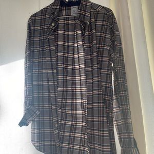 Brooks brothers grey blue white red button down